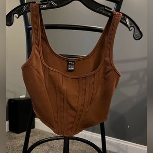 Shein Brown corset style top size S